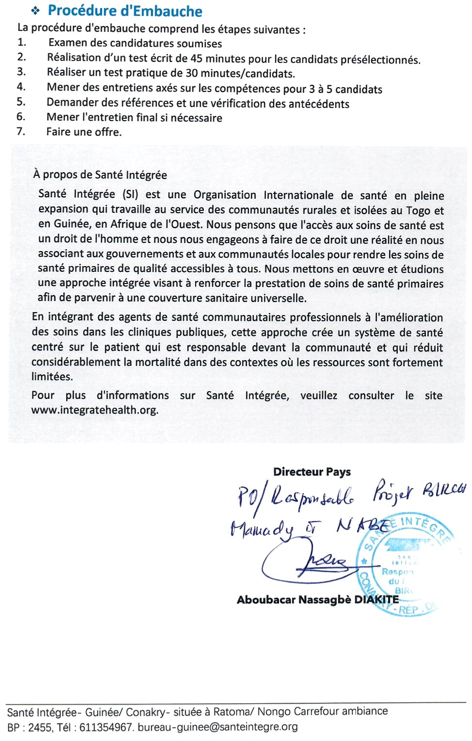 AVIS DE RECRUTEMENT D'un Chauffeur d'Ambulance | Page 3