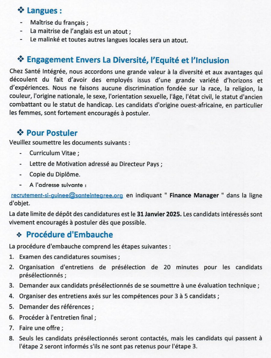 AVIS DE RECRUTEMENT D'UN FINANCE MANAGER | Page 3