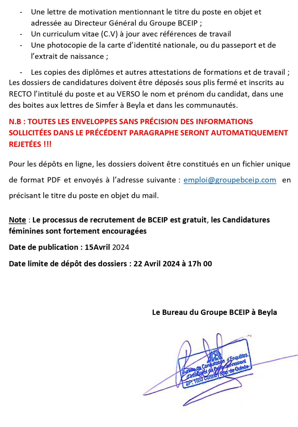 AVIS DE RECRUTEMENT DE PLUSIEURS POSTES | Page 6