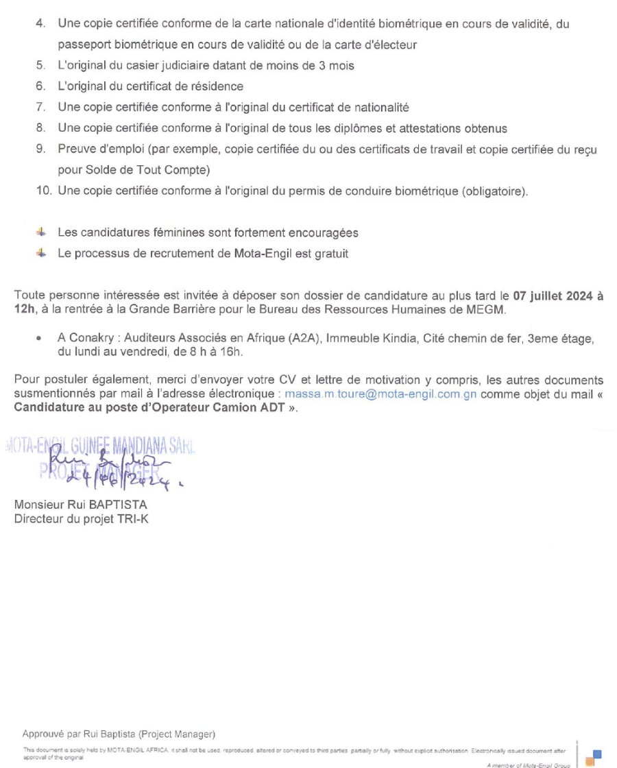 Avis de recrutement de 40 Opérateurs ADT | Page 2