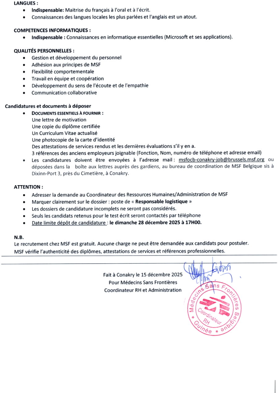 Recrutement D'un Responsable Logistique | Page 3