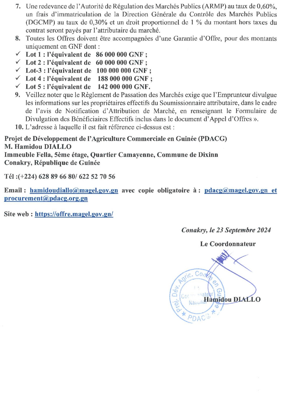 Travaux de réalisation de 153.238 km Pistes rurales dans les préfectures de Dalaba et Mandiana | Page 3