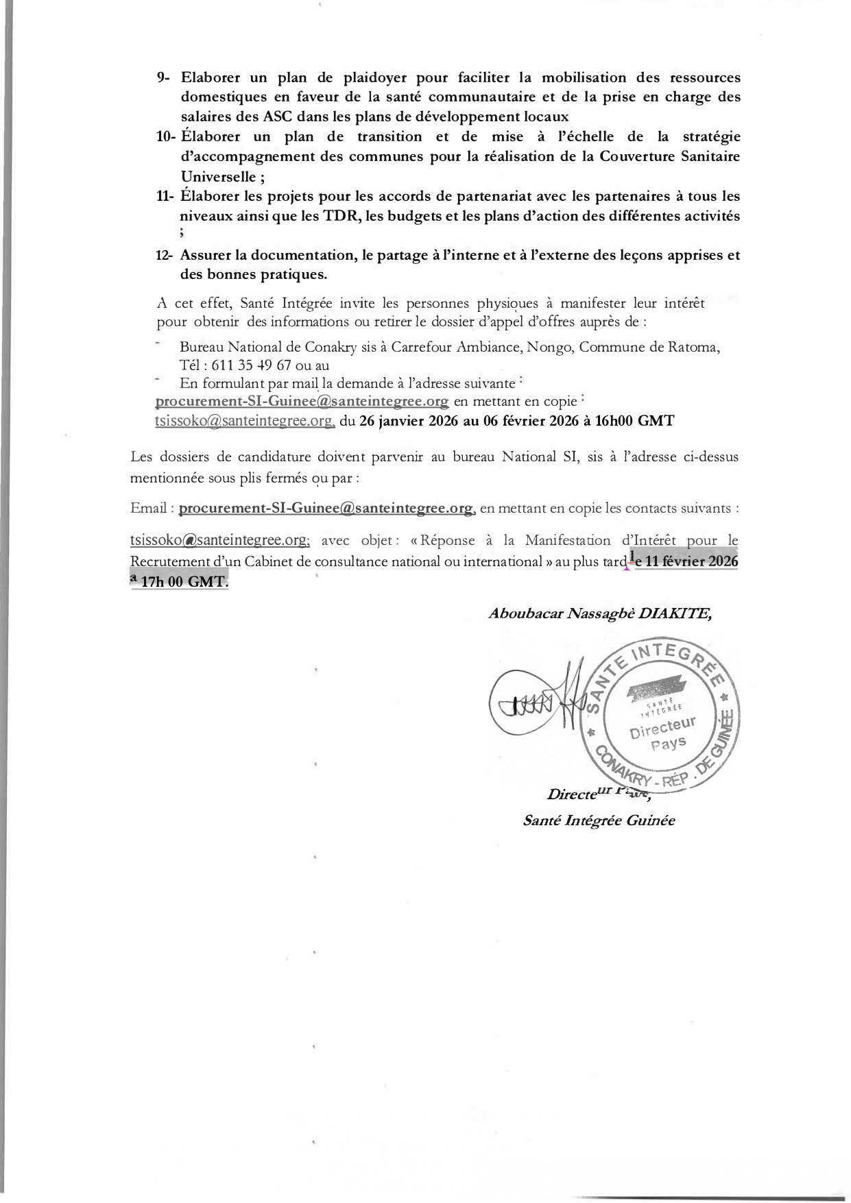 Pour le recrutement d'un Consultant Expert en décentralisation et Financement de la Santé | Page 2