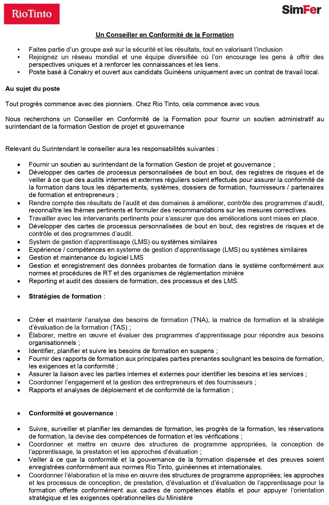 Un Conseiller en Conformité de la Formation | page 1