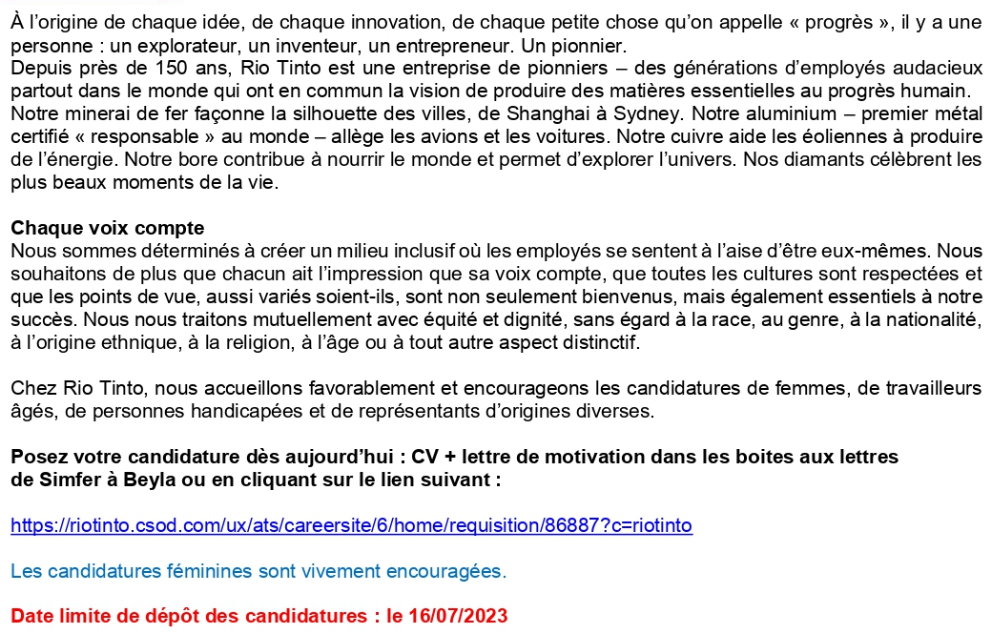 Un ( 1 ) Officier Senior de Gestion des données RH | page 2