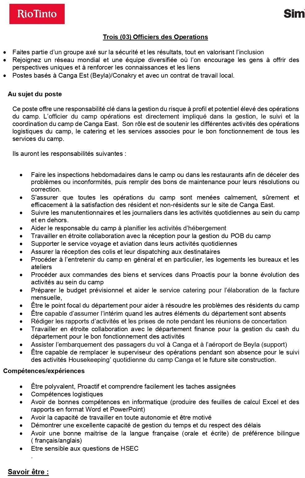 Trois (03) Officiers des Operations | page 1
