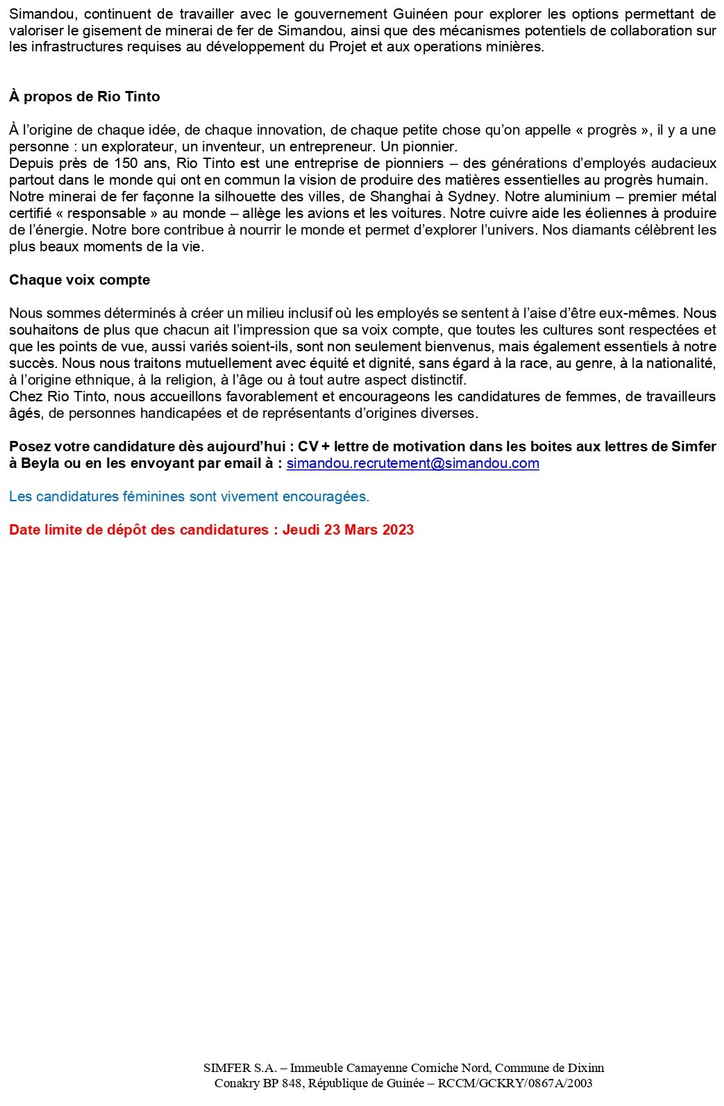 Deux (2) Superviseurs Logistique (interface construction) | page 2