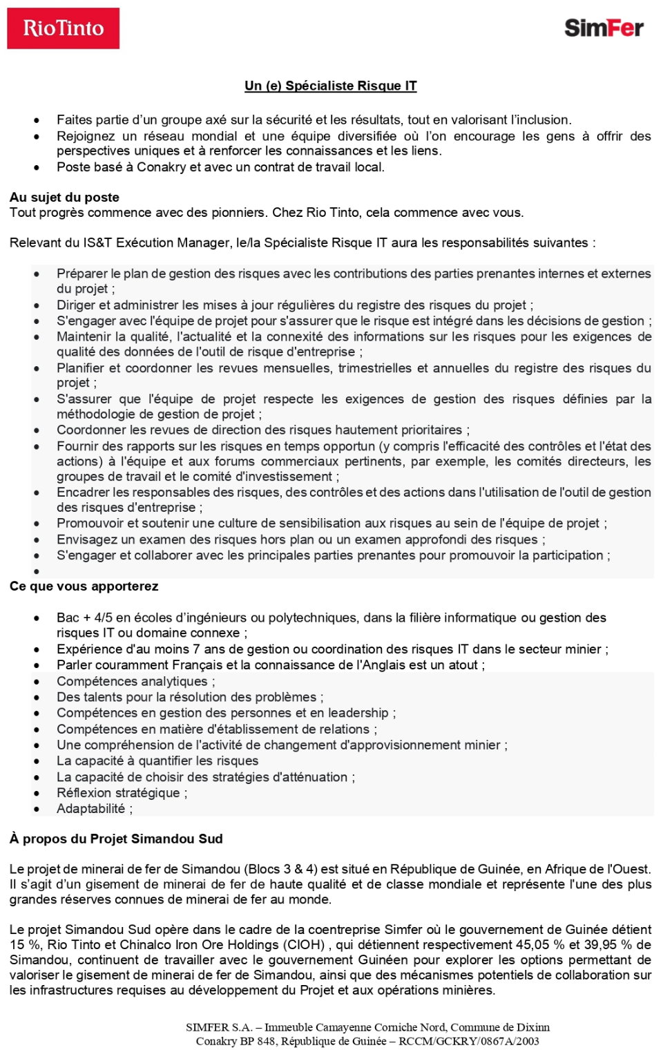 Un (e) Spécialiste Risque IT | Page 1