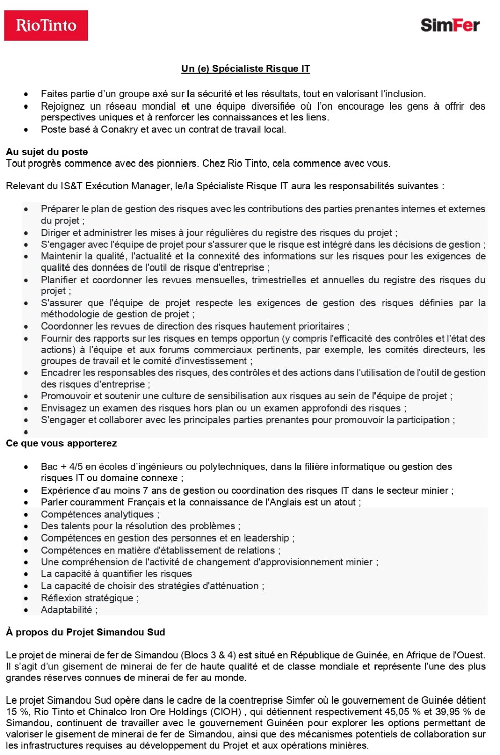 Un (e) Spécialiste Risque IT | Page 1