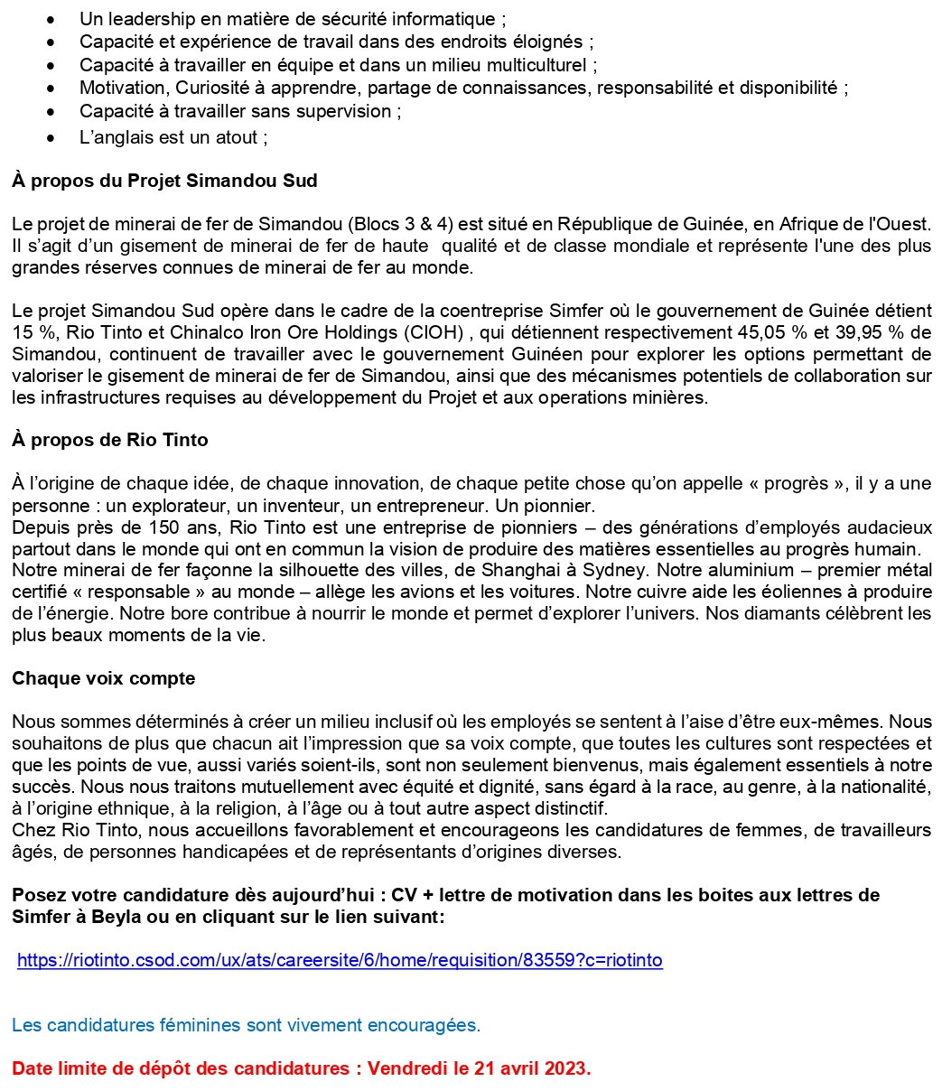 Deux (02) Spécialistes Coordinateurs Base de Données | page 2