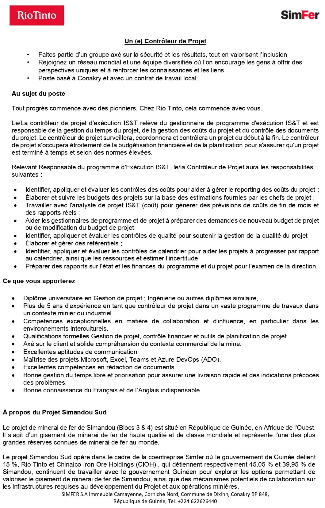 Un (e) Contrôleur de Projet | Page 1