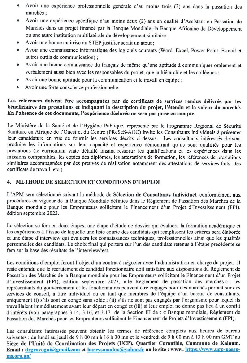 Appel a candidature pour le recrutement d’un(e) assistant(e) en passation des marches | Page 3