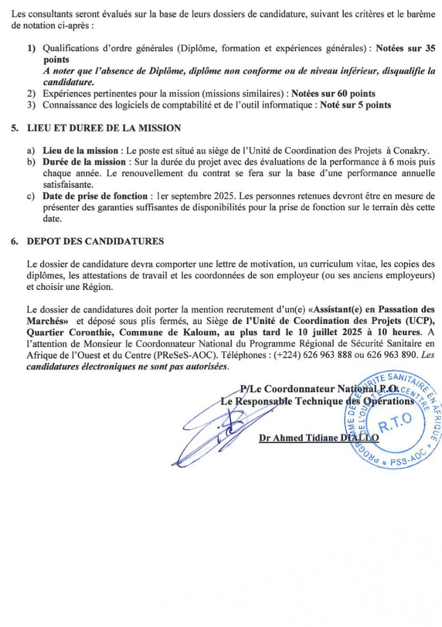 Appel a candidature pour le recrutement d’un(e) assistant(e) en passation des marches | Page 4