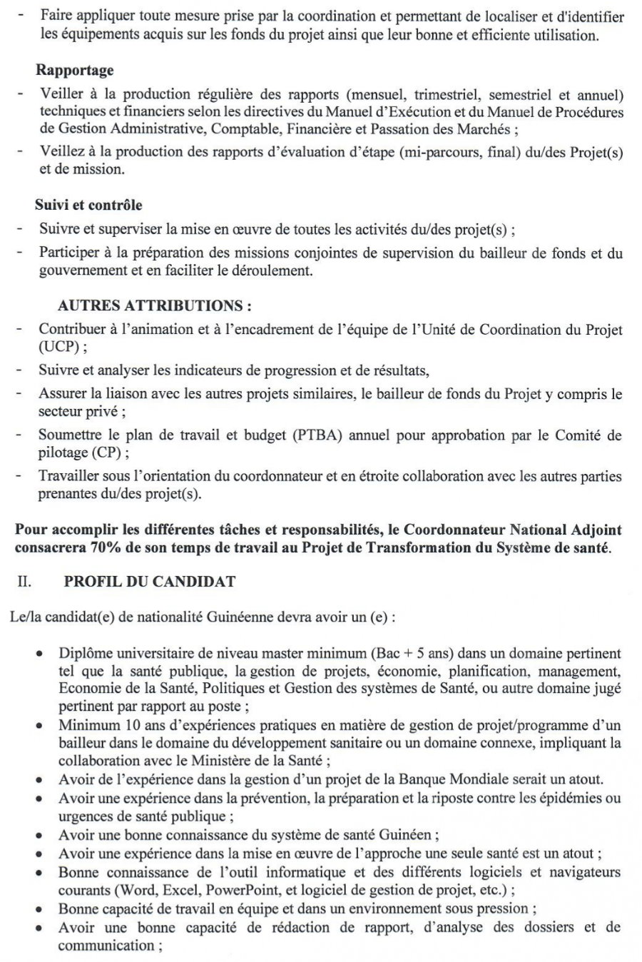 Appel a candidature pour le recrutement d’un (e) coordonnateur (trice) adjoint (e) | Page 3