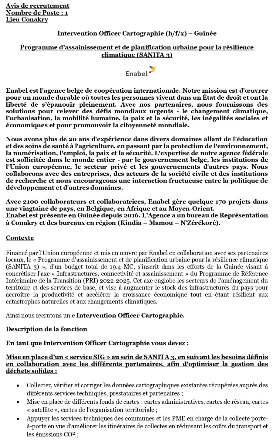 Intervention Officer Cartographie (h/f/x) – Guinée | Page 1