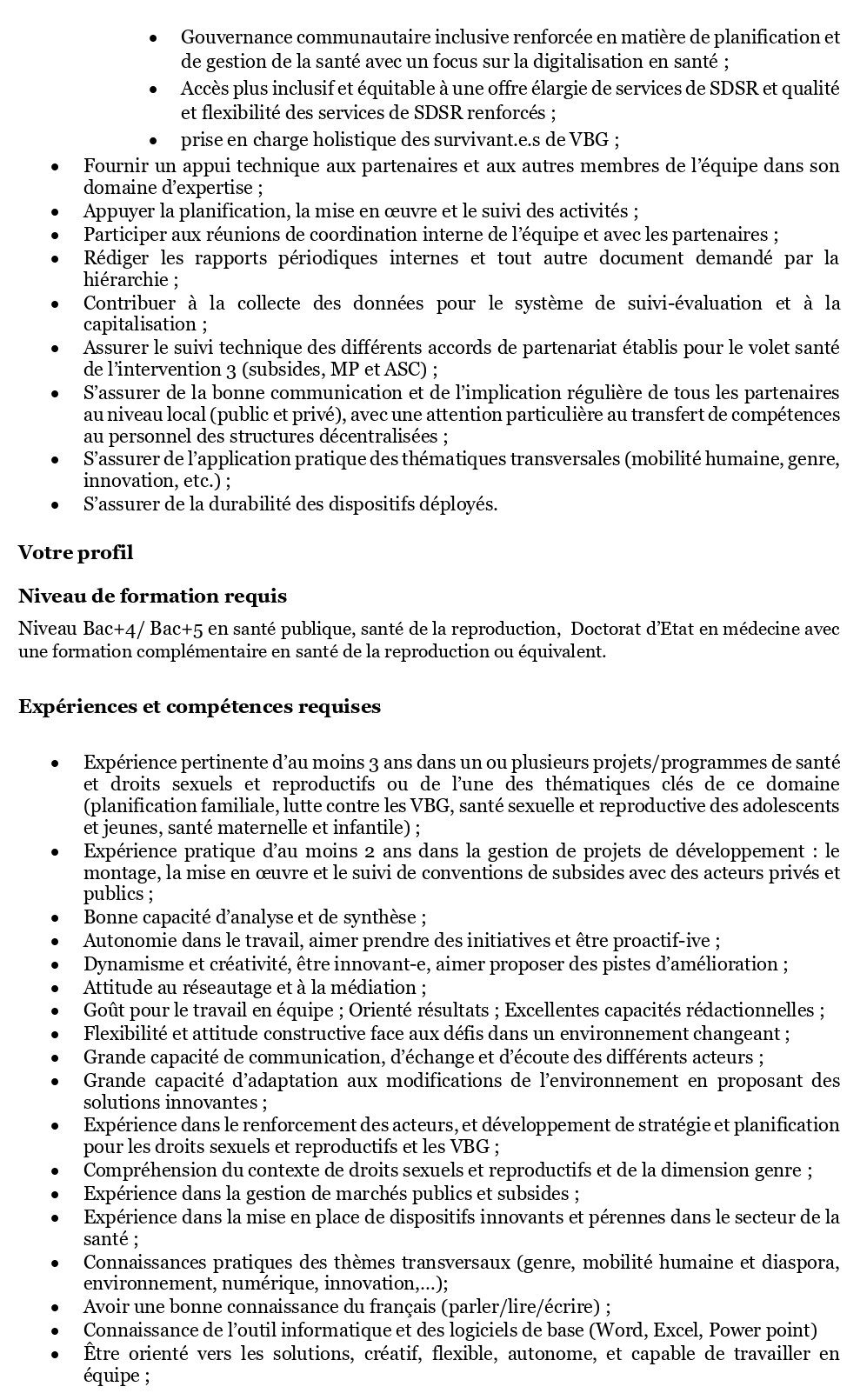 Avis de recrutement d'un Intervention Officer santé et droits sexuels et reproductifs (h/f/x) – Guinée | Page 2