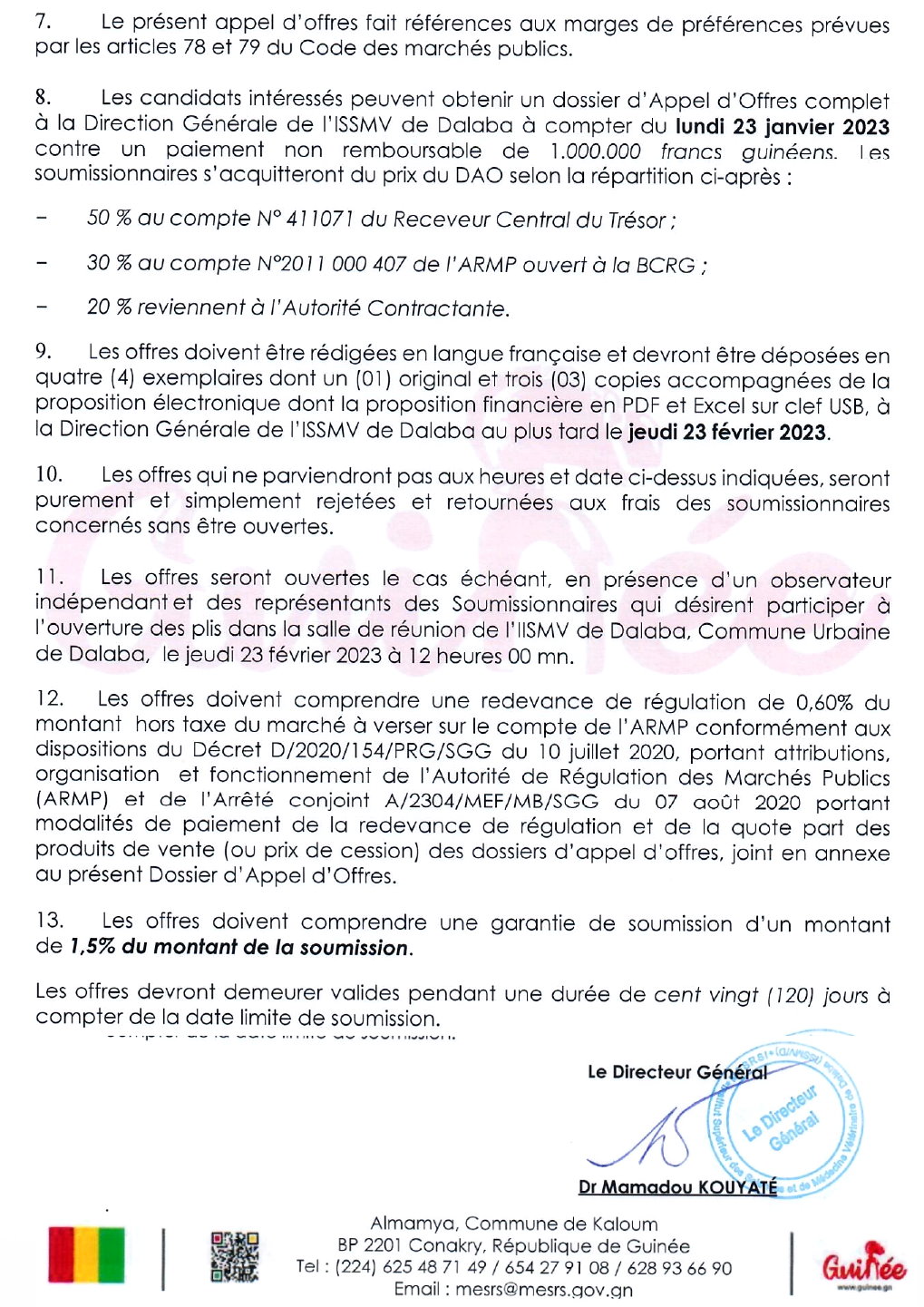 Avis d'appel d'offres pour des travaux d'aménagement et de contsruction en trois lots | page 2