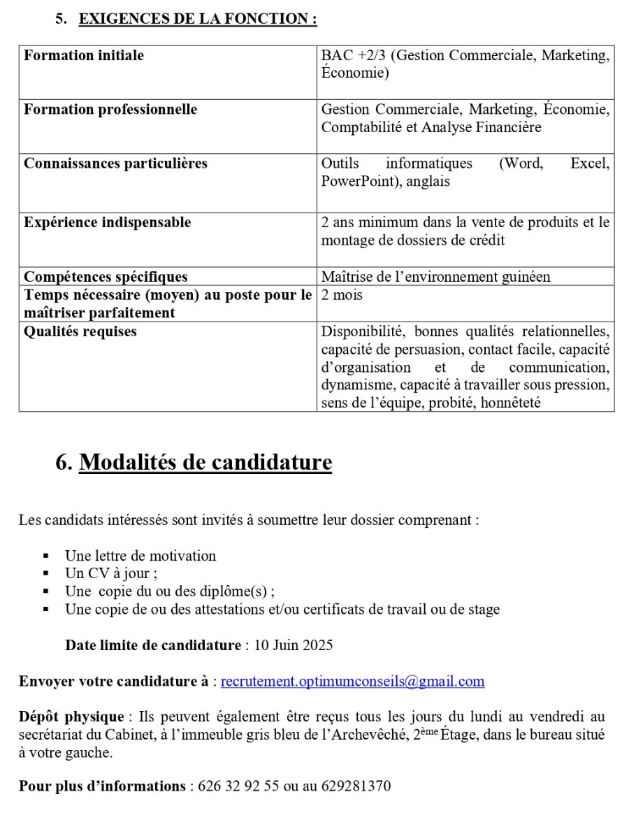 Avis de recrutement des Agents Commerciaux de Terrain | Page 2