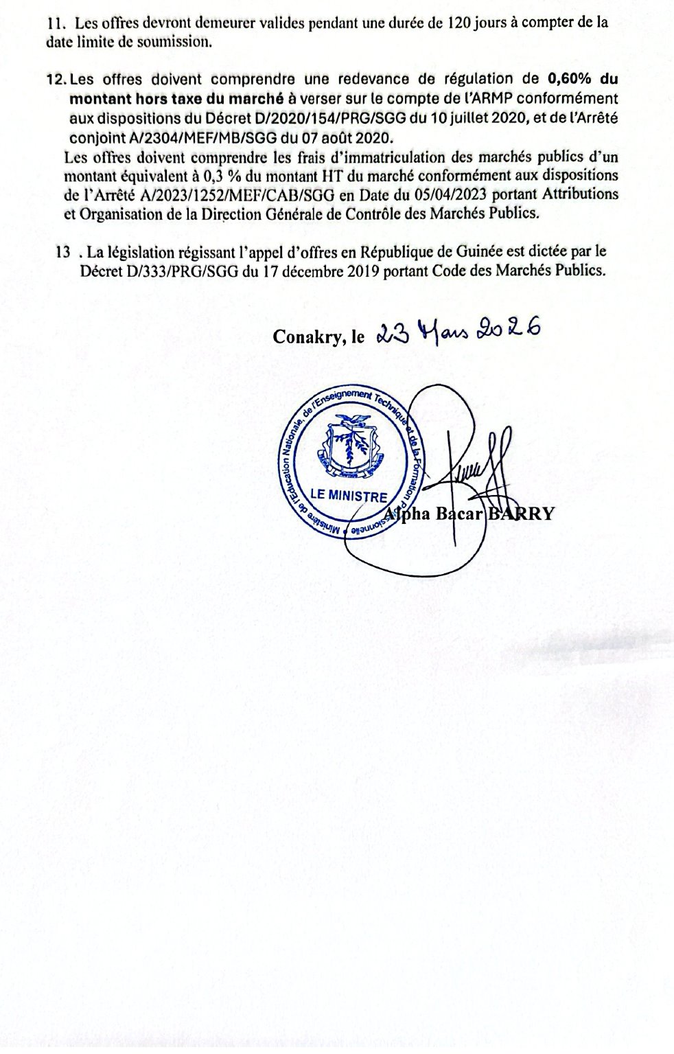 Avis d’appel d’offres ouvert national pour le marché de fourniture de Pré- Imprimés en lot unique | Page 3