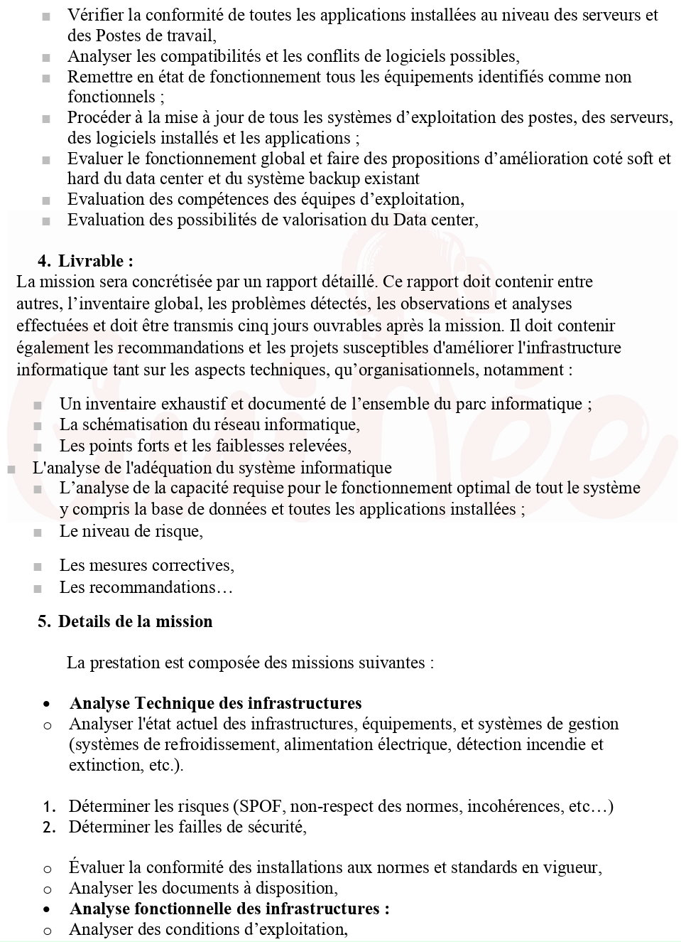 Avis De Recrutement d’une Structure fiable ou d’un Cabinet pour l’audit du data center | Page 2