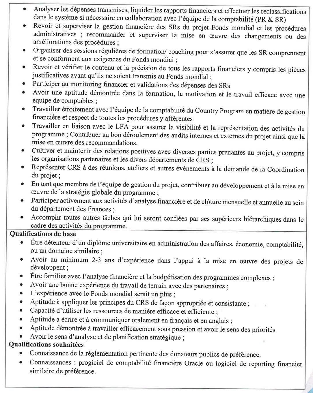 Avis de recrutement d’un Finance and Grant Specialist -Global Fund (H/F) | Page 2