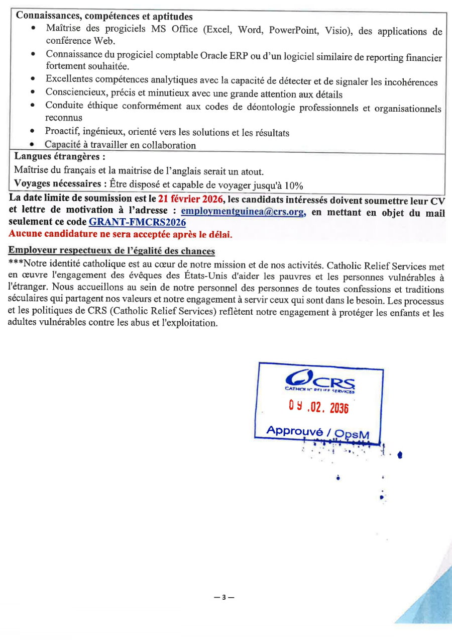 Avis de recrutement d’un Finance and Grant Specialist -Global Fund (H/F) | Page 3