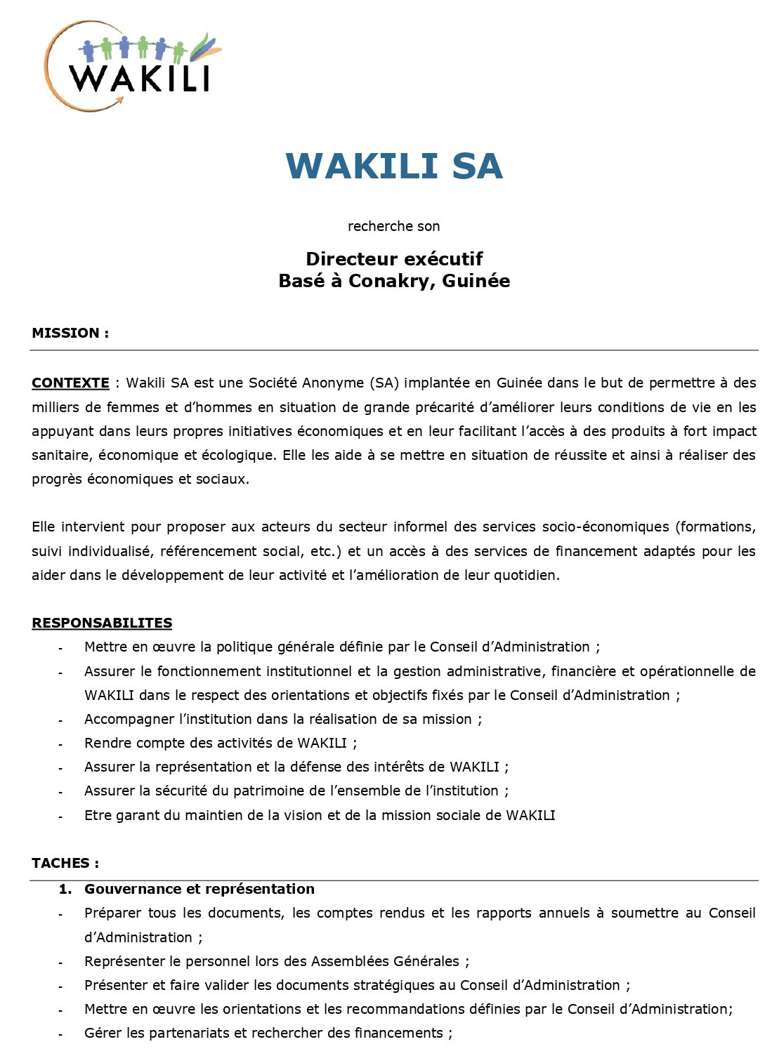 Directeur exécutif Basé à Conakry, Guinée | Page 1