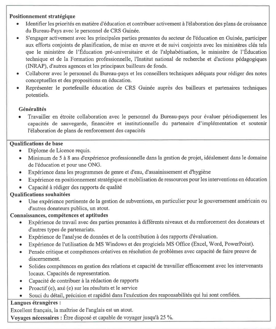 Recrutement d'un gestionnaire de projet éducation | Page 2