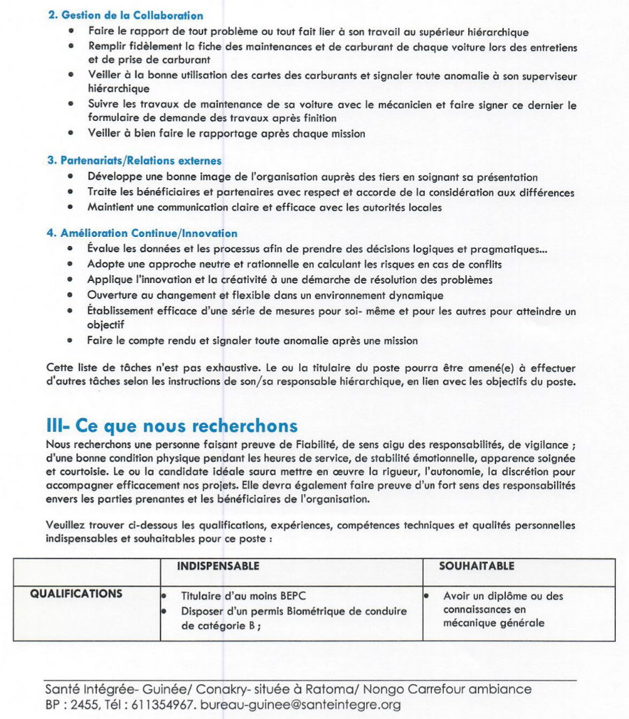  Avis de recrutement d'un Chauffeur | Page 2