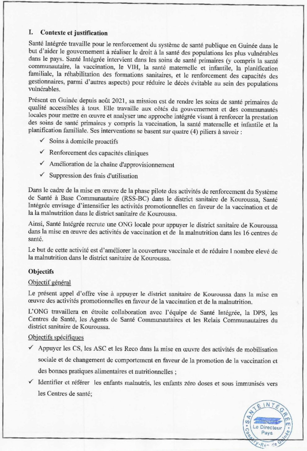 Recrutement D'une ONG Locale Pour La Mise En Œuvre Des Activités De Vaccination Et De La Malnutrition Dans Le District Sanitaire De Kouroussa | Page 2