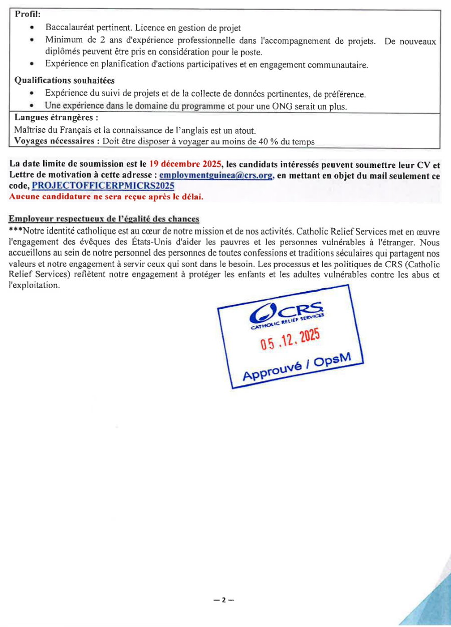 Recrutement D'un Project Officer (H/F) | Page 2
