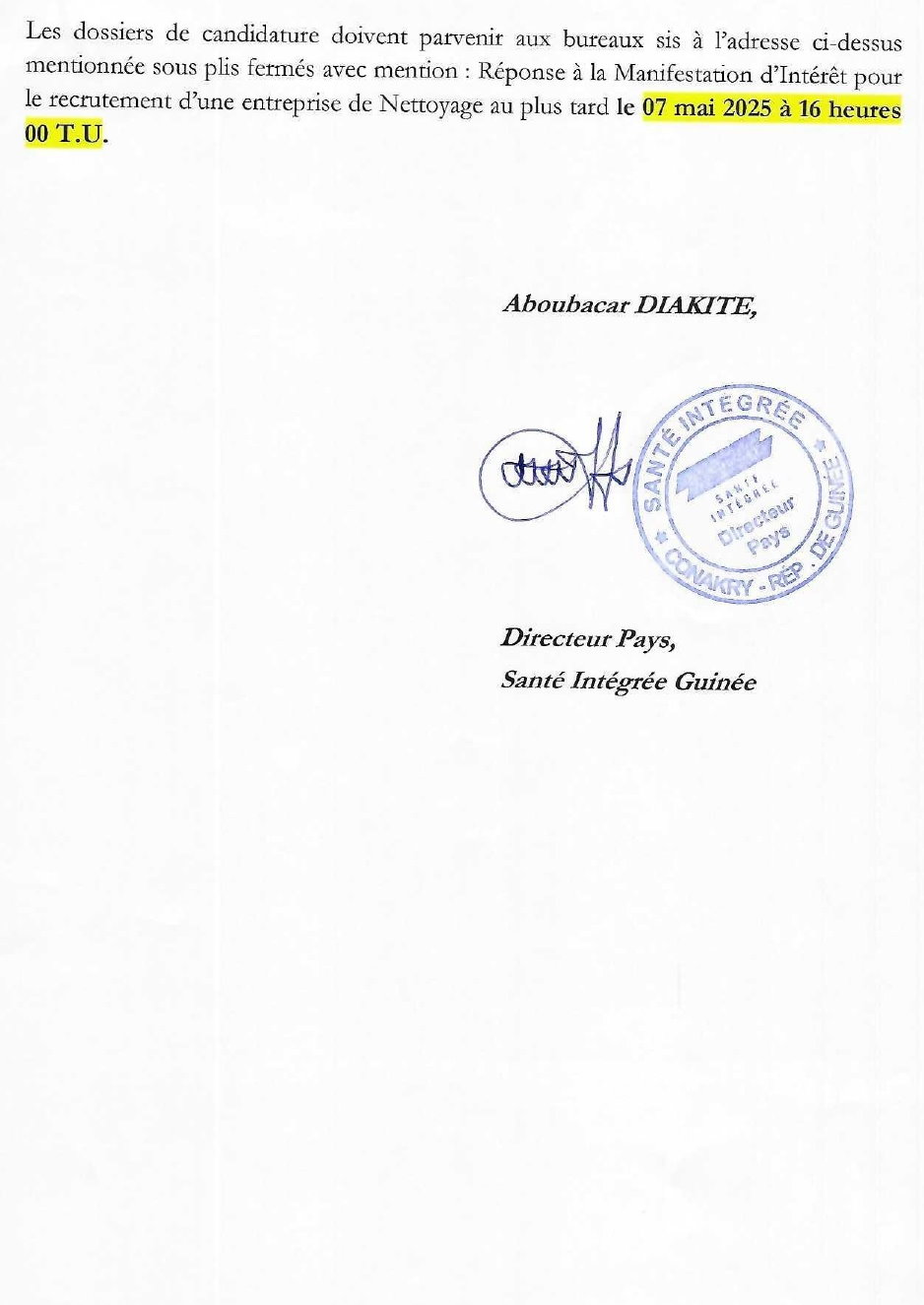 Recrutement des sociétés de Nettoyage pour le Bureau de Conakry et le Bureau de Kouroussa | Page 2