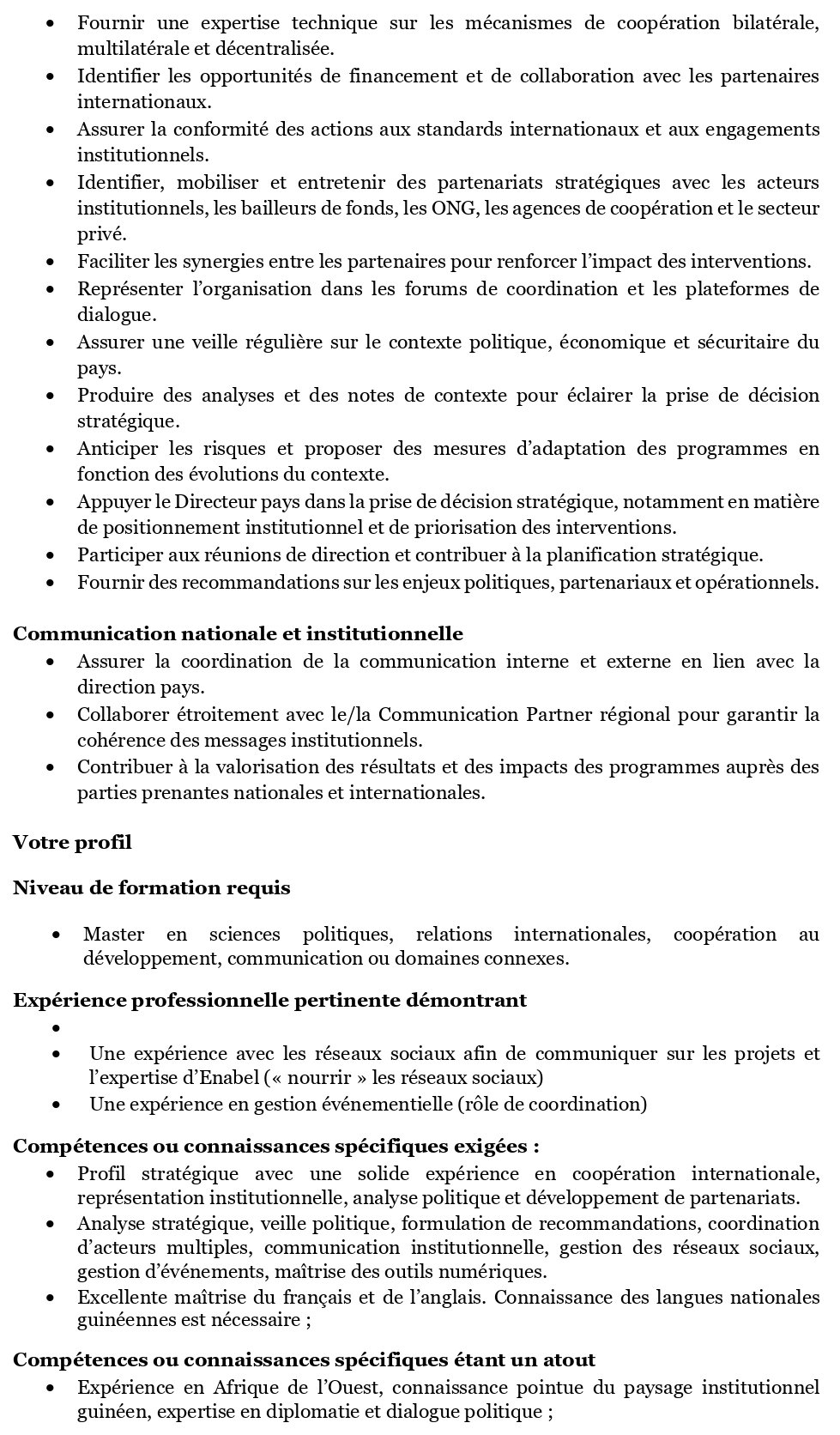 Avis de recrutement d'un.e conseiller.iére stratégique et pays communication (csp – co) (h/f/x) – guinée | Page 2