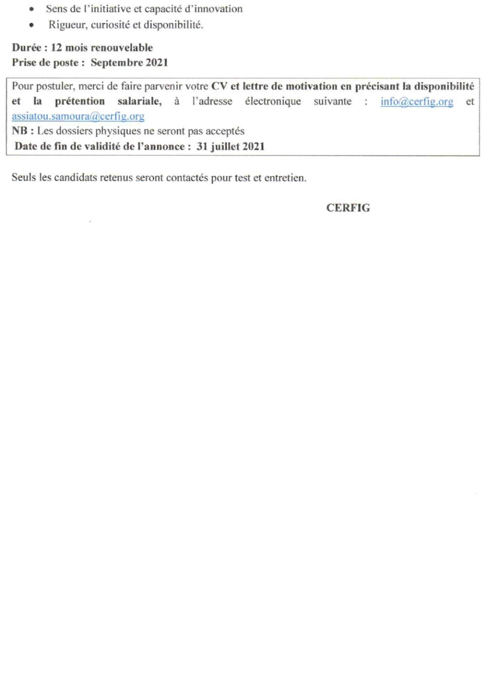 Recrutement D'un Chef De Projet PCI (H/F) - P3