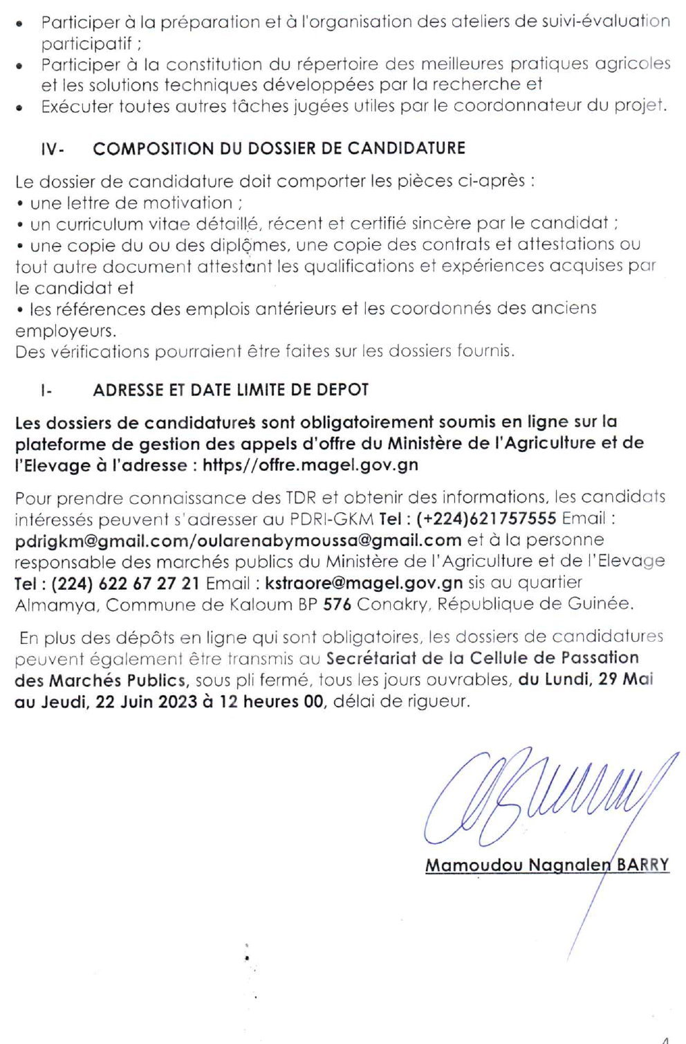 Avis de Recrutement deux (2) Chefs (e) d'Antennes | Page 4