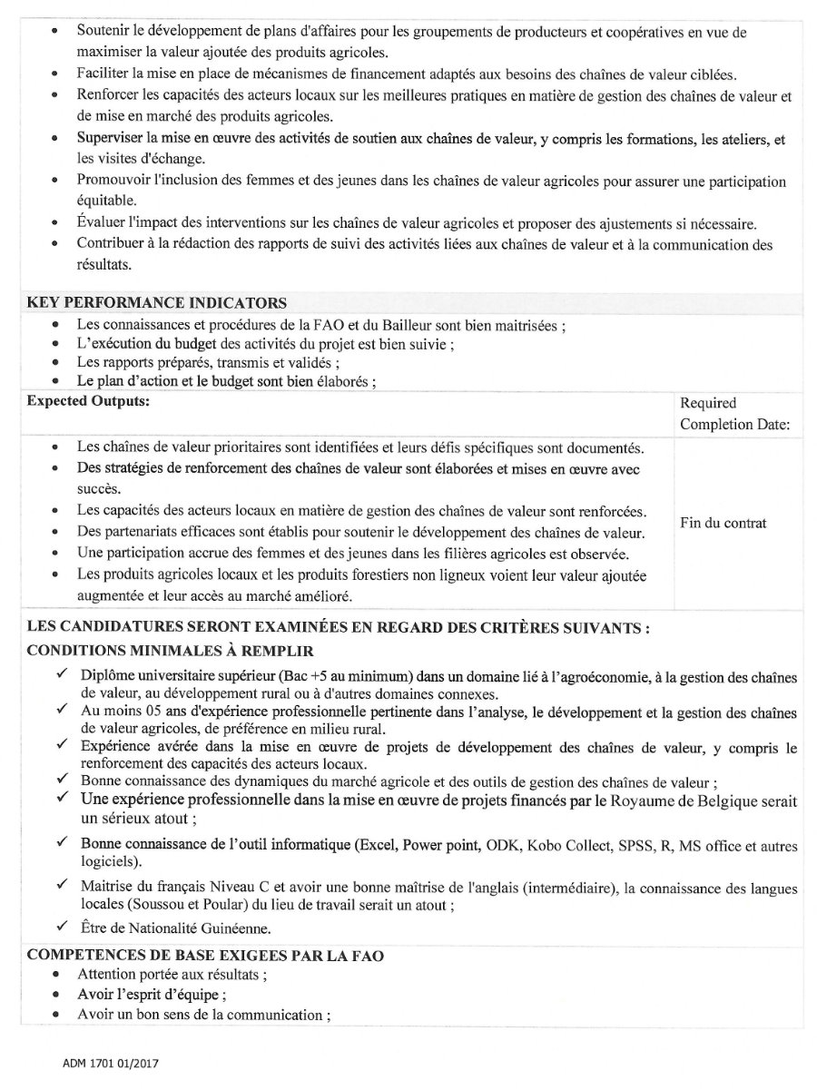 Avis de recrutement d'un expert thematique filieres et chaines de valeur (produits forestiers non ligneux) | Page 2