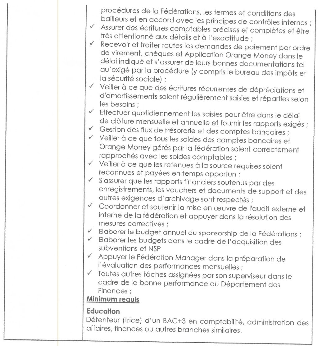 AVIS DE RECRUTEMENT COMPTABLE DE LA FEDERATION FMK DE KINDIA | page 2