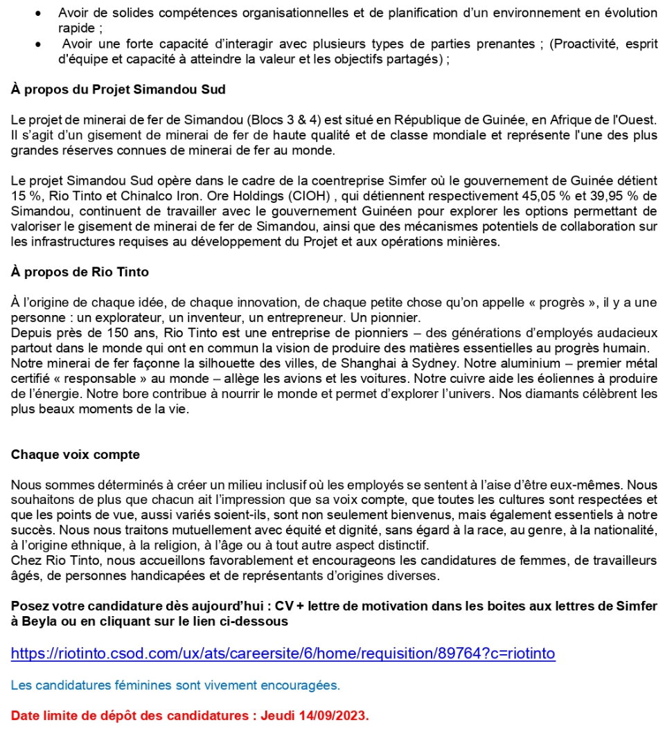 Avis de recrutement de Trois (3) Conseillers (ères) Seniors en charge des Permis | Page 2