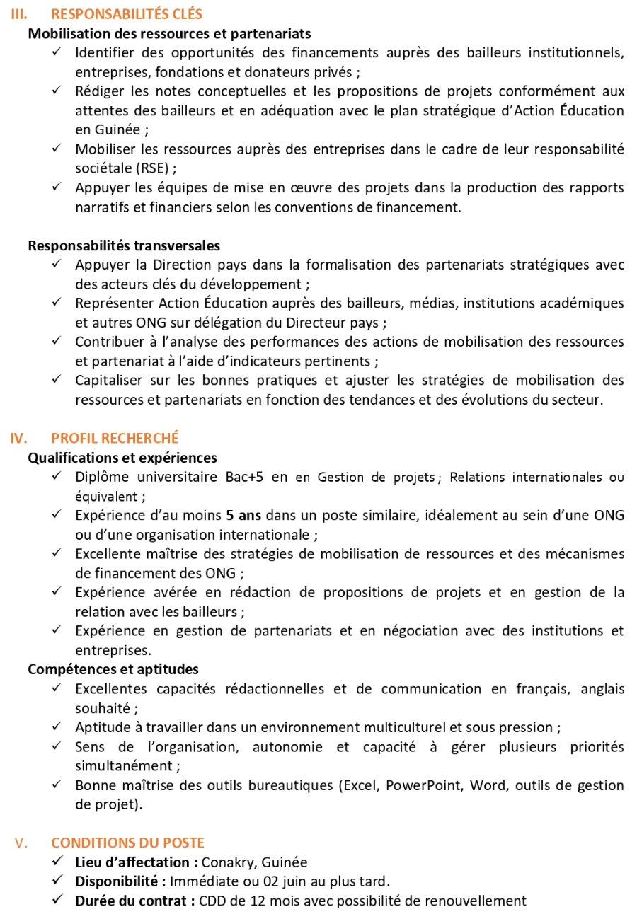 un Responsable Mobilisation des Ressources et Partenariats | Page 2
