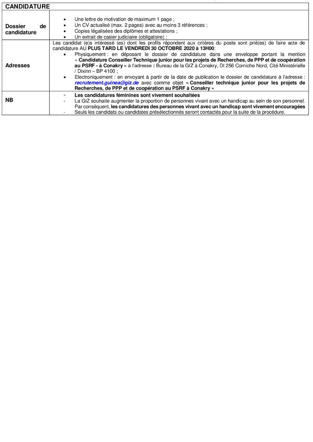 Recrutement d'Un Conseiller technique par giz en guinée - offre d'emploi Giz - page 3