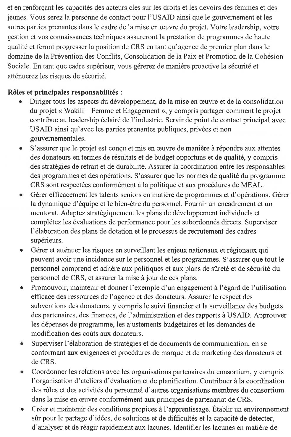Avis de Recrutement d'un Gestionnaire de Programme | Page 2