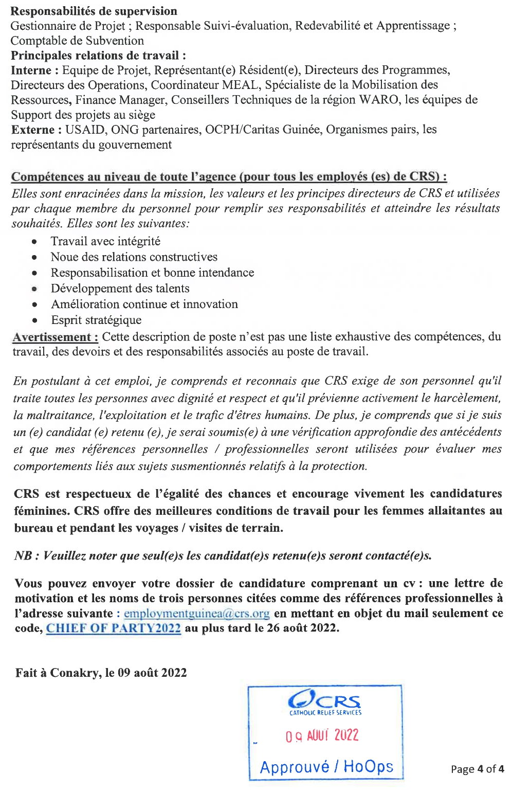 Avis de Recrutement d'un Gestionnaire de Programme | Page 4