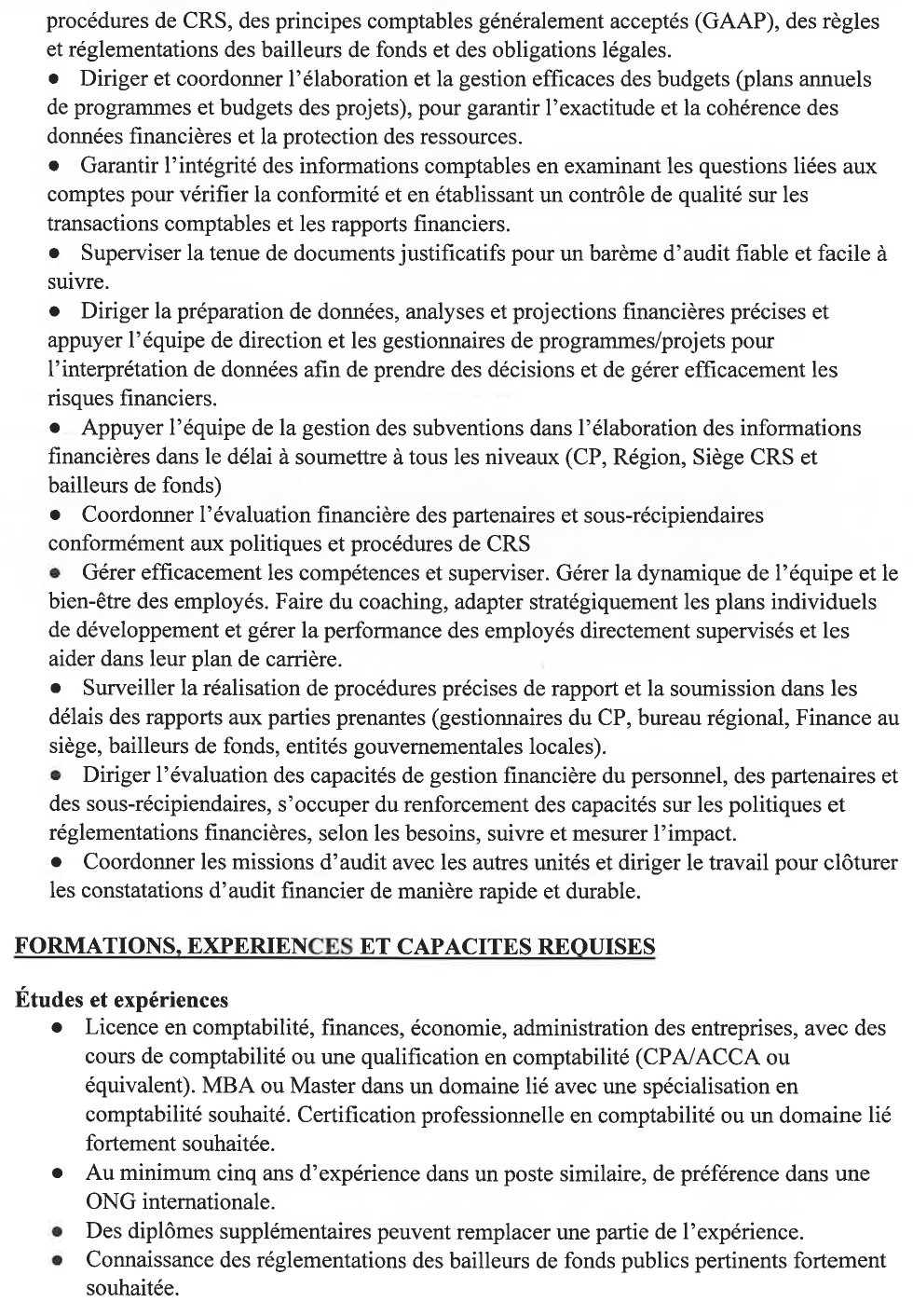 Recrutement d'un(e) Directeur/trice des Finances page 2
