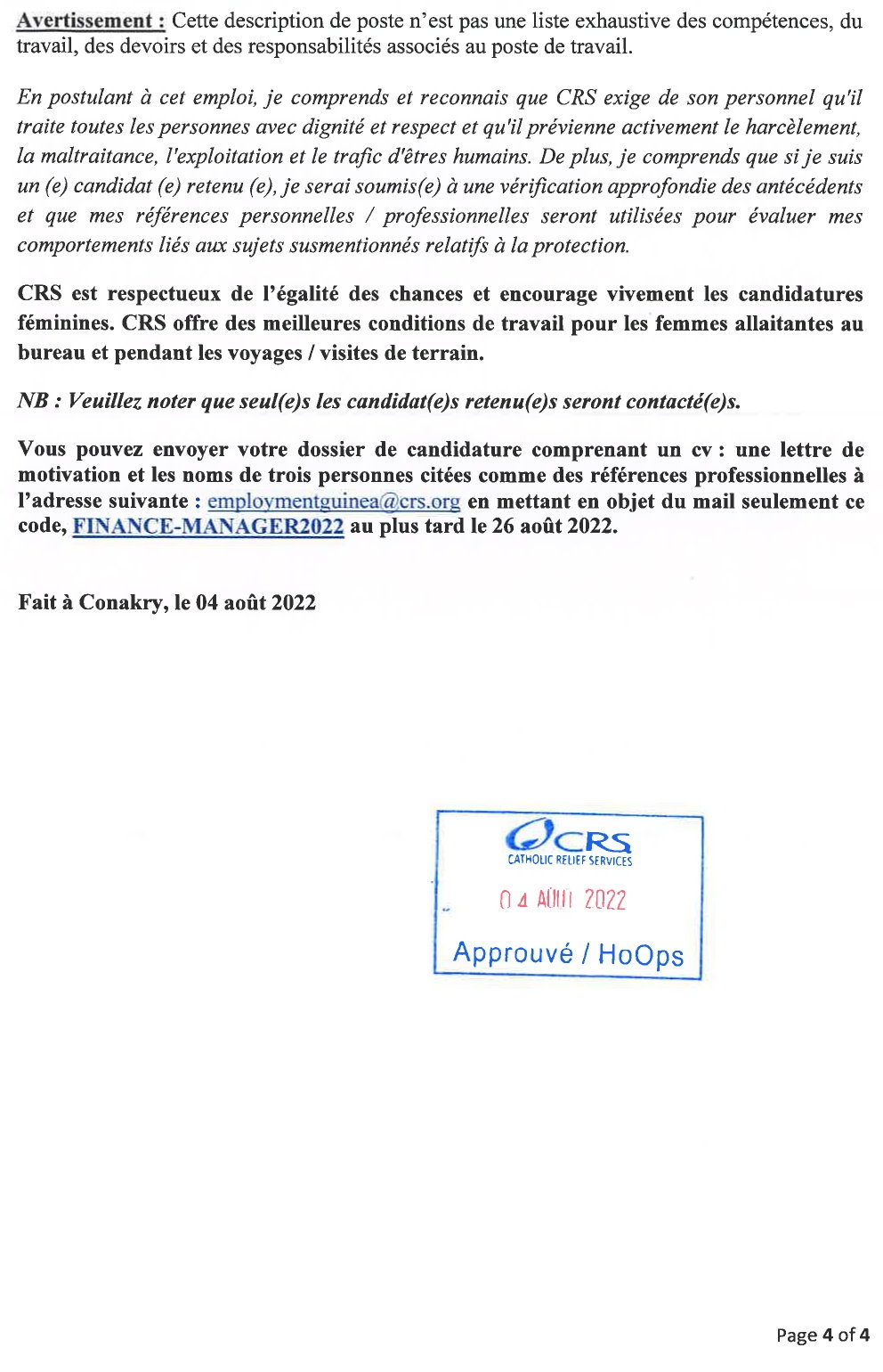 Recrutement d'un(e) Directeur/trice des Finances page 4