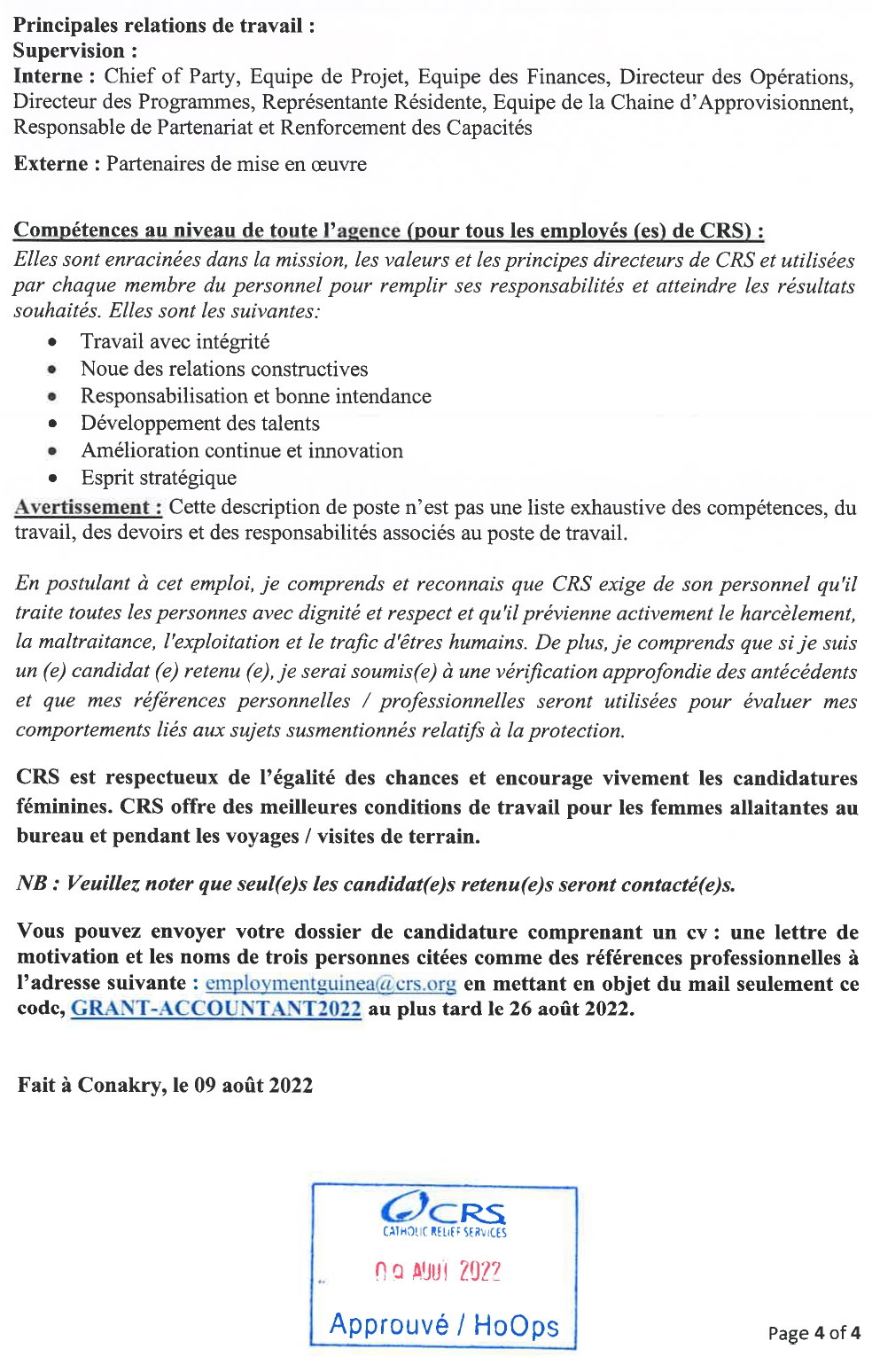 Avis de recrutement d'un Grant Accountant | Page 4