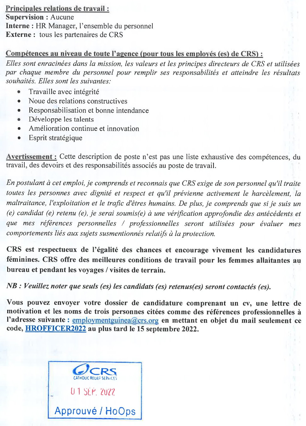 Publication d’un avis pour le recrutement d’un(e) chargé(e) des Ressources Humaines | Page 3