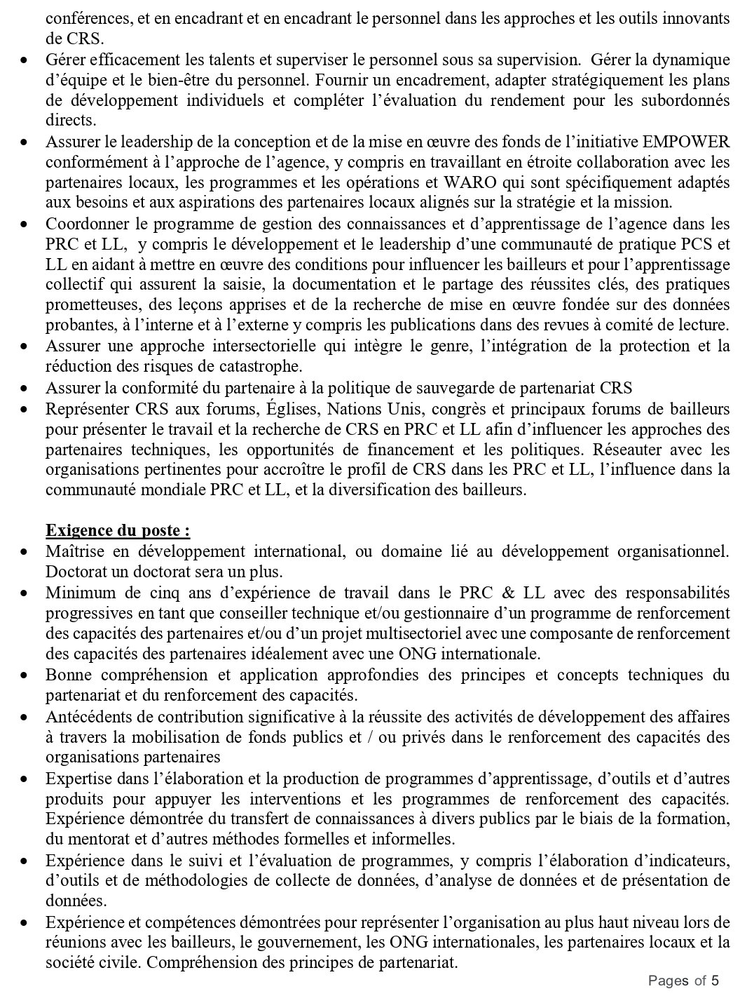 Avis De Recrutement D'un(e) Leadership Local | Page 2