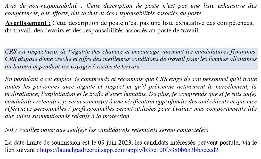Avis De Recrutement D'un(e) Leadership Local | Page 4