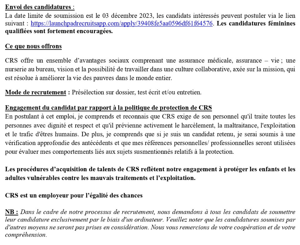 Recrutement de Responsable Logistique-Fonds mondial | Page 4