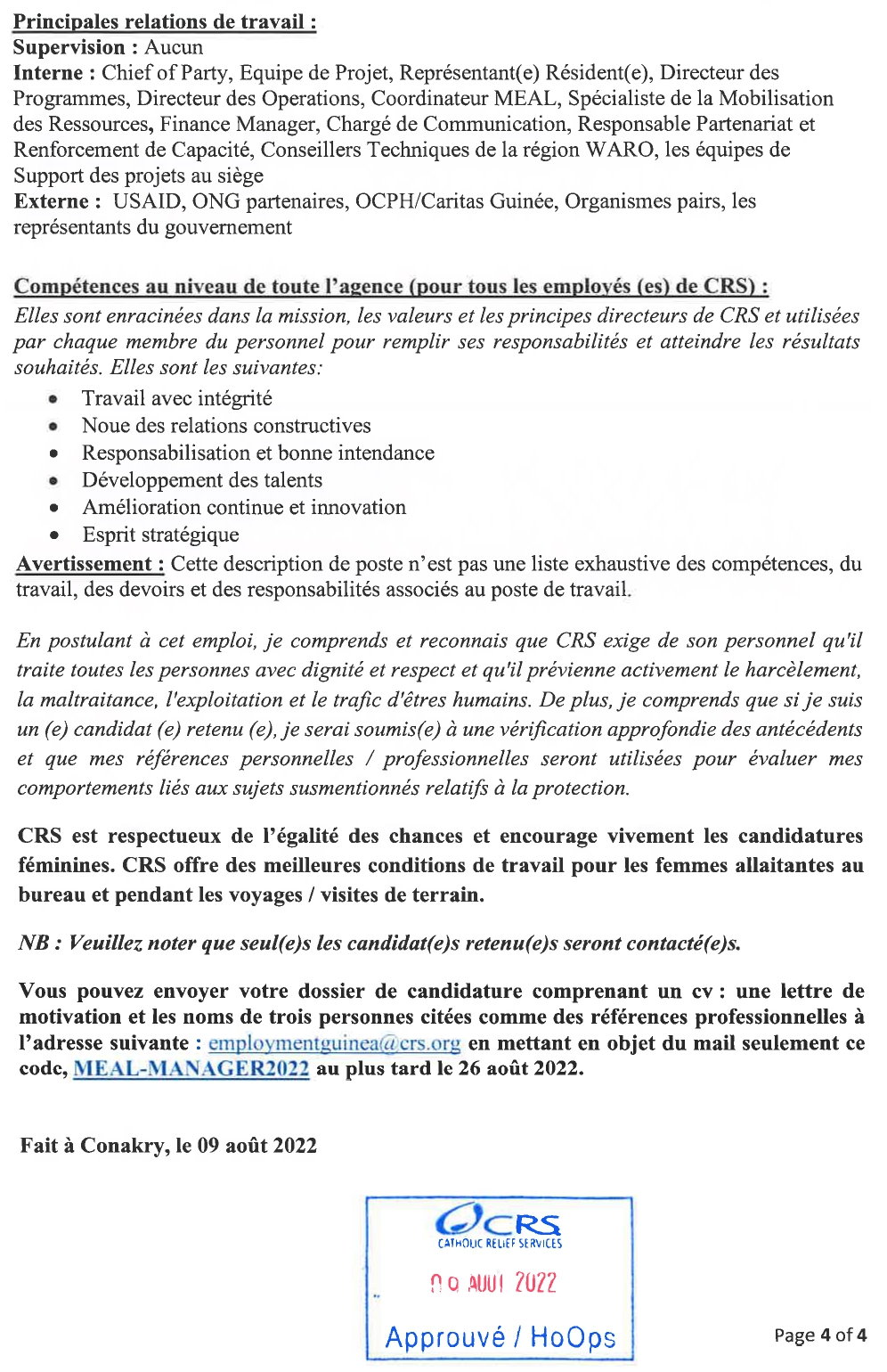 Gestionnaire de Projet Suivi-évaluation, Redevabilité et Apprentissage | page 4